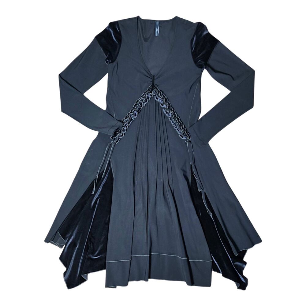HIGH USE Claire Campbell Black Avant Garde Asymmetrical Dress Italy 4